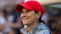 PHILADELPHIA, PA – AUGUST 29: Head coach Jill Ellis of the United States looks on prior to the second game of the USWNT Victory Tour against Portugal at Lincoln Financial Field on August 29, 2019 in Philadelphia, Pennsylvania. The United States defeated Portugal 4-0. (Photo by Mitchell Leff/Getty Images)