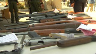 Guns collected in the buy back exchange in Encanto