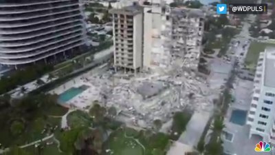 drone footage shows damage from florida condo building collapse nbc 7 san diego