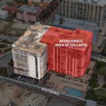 Approximate area of condo building collapse
