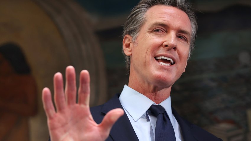 California Gov. Gavin Newsom speaks during a press conference at The Unity Council on May 10, 2021 in Oakland, California.