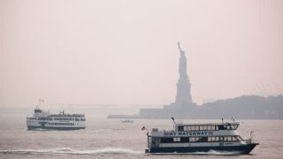 wildfire smoke statue of liberty