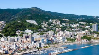 Japan, Honshu, Shizuoka Prefecture, Atami, City Skyline