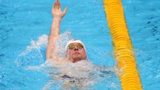 Bowe Becker of Team United States warm up on day one of the Tokyo 2020 Olympic Games at Tokyo Aquatics Centre on July 24, 2021, in Tokyo, Japan.