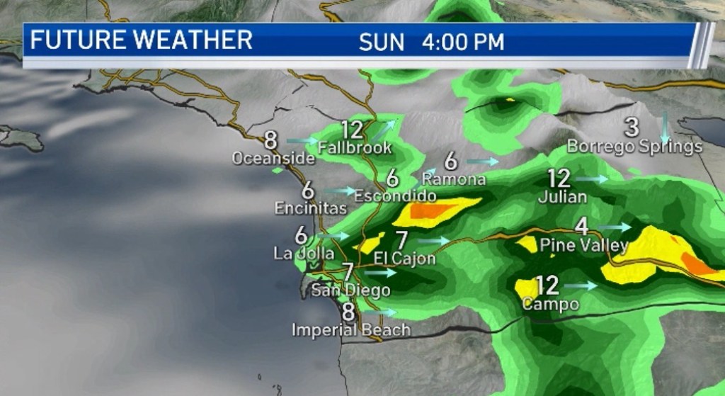 Showers Extensive Cloudiness Forecast For San Diego County Nbc 7 San Diego