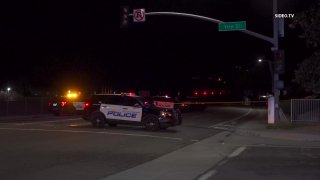 Oceanside police respond to a hit-and-run on Friday, July 16, 2021 in which a bicyclist was killed.