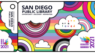 San Diego Public Library's 2021 winner of its Pride library card design contest. Clara, a local teenager, won this year's contest.