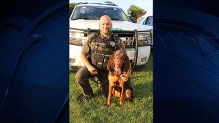 K-9 Deputy Richard Tidwell and Rutherford County sheriff's bloodhound Fred.