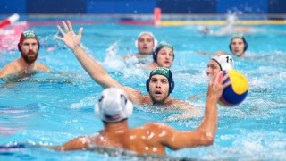 Balazs Erdelyi of Team Hungary defends against Johnny Hooper of Team United States