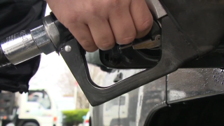 An up-close image of a gas pump.