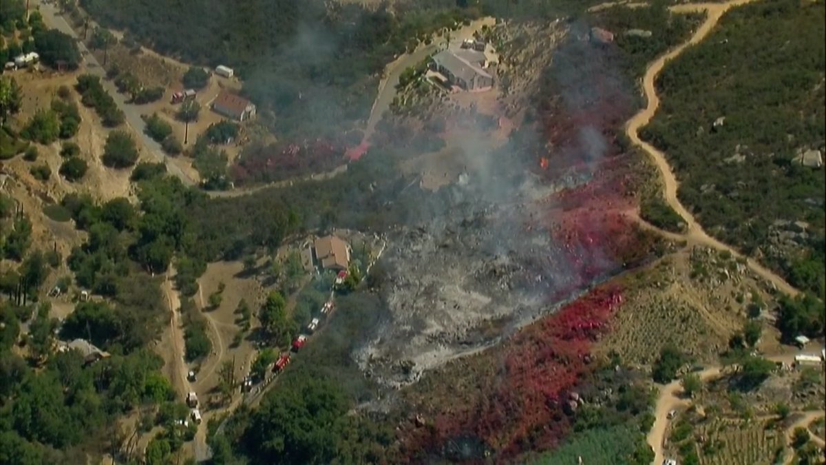 Firefighters Battling Vegetation Fire in Valley Center, Evacuation