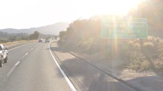 Eastbound Interstate 8 near Dunbar Lane in Lakeside, San Diego County.