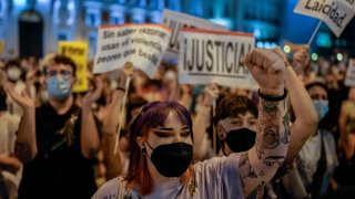 Protesters at Sol square