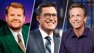 James Corden, Stephen Colbert and Seth Meyers