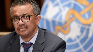 World Health Organization (WHO) Director-General Tedros Adhanom Ghebreyesus attends a news conference organized by Geneva Association of United Nations Correspondents (ACANU) amid the COVID-19 outbreak, caused by the novel coronavirus, at the WHO headquarters in Geneva Switzerland July 3, 2020.