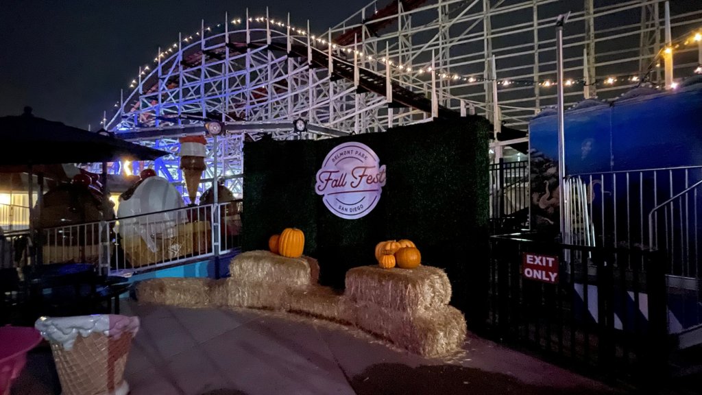 One of the several Fall Fest photo ops at Belmont Park.