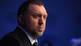 FILE - Oleg Deripaska looks on during a panel session at the World Economic Forum in Davos, Switzerland, on Jan. 18, 2017.