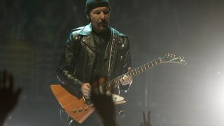 The Edge of the band U2 performs in concert during their "eXPERIENCE + iNNOCENCE Tour" at The Wells Fargo Center on Wednesday, June 13, 2018, in Philadelphia.