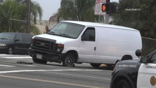 White van stopped by police