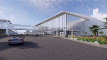 Renderings of the new San Diego International Airport Terminal 1 facade.