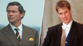 (Left) Dominic West as Prince Charles in "The Crown;" (Right) Prince William.