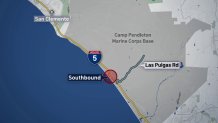 CHP said a person died in a crash on I-5 near Camp Pendleton.