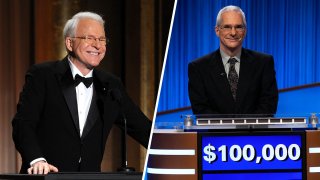 Steve Martin and his "Jeopardy!' doppelgänger, Sam Buttrey.