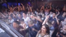 People dancing in a nightclub called Bassmnt in Gaslamp, San Diego