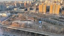 A view of Beijing from a hotel window, Jan. 30, 2022.