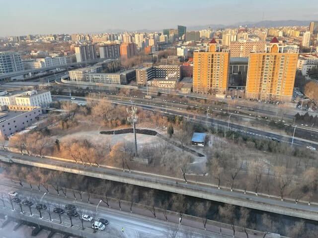 A view of Beijing from a hotel window, Jan. 30, 2022.