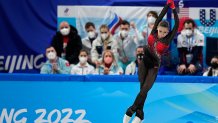 Kamila Valieva, of the Russian Olympic Committee, competes in the Women's Team Free Skate Program at the 2022 Winter Olympics, Feb. 7, 2022, in Beijing, China. Valieva made history becoming the first women's figure skater to land a quadruple jump at the olympics.