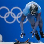Andrew Blaser, of United States, slides during men's skeleton run