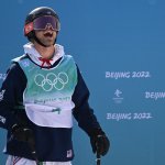 USA's Colby Stevenson competes in the freestyle skiing Men's Freeski Big Air final run during the 2022 Winter Olympics at the Big Air Shougang in Beijing, China on Feb. 9, 2022.