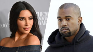 Kim Kardashian (left) and Kanye West (right)