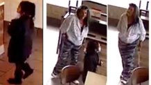 Images of missing 6-year-old Jolyn Gutierrez and her mother, kidnapping suspect Wendy Gutierrez, captured by security cameras at a Jack In The Box in National City Feb. 22, 2022.