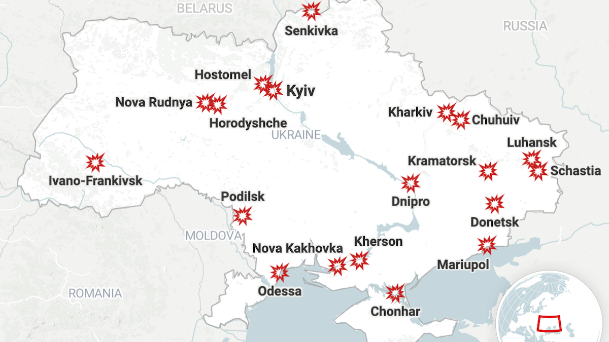 MAP: Tracking Reports of Attacks in Ukraine After Russia Invasion – NBC 7 San Diego - Vimarsana News