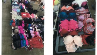 The CHP released this photo of the Victoria's Secret merchandise that was allegedly found in the car.