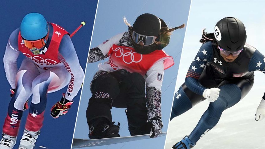 From left: Ryan Cochran-Siegle, Chloe Kim and Maame Biney.