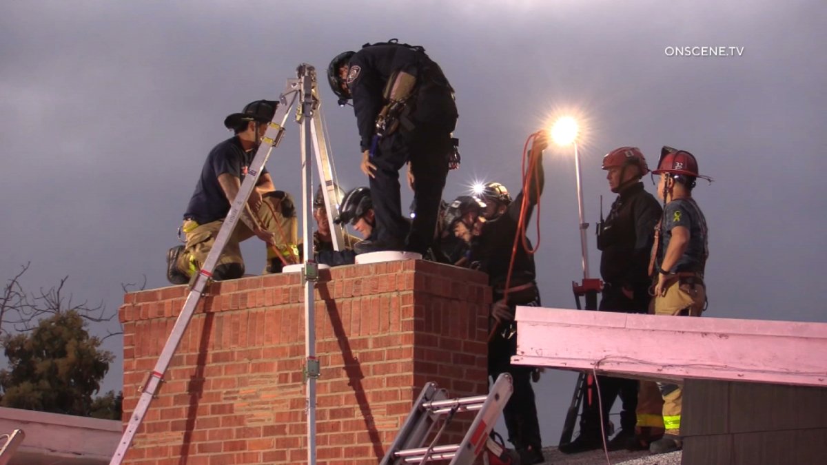Woman Rescued After Being Stuck Headfirst In a Chimney For Nearly an(02)