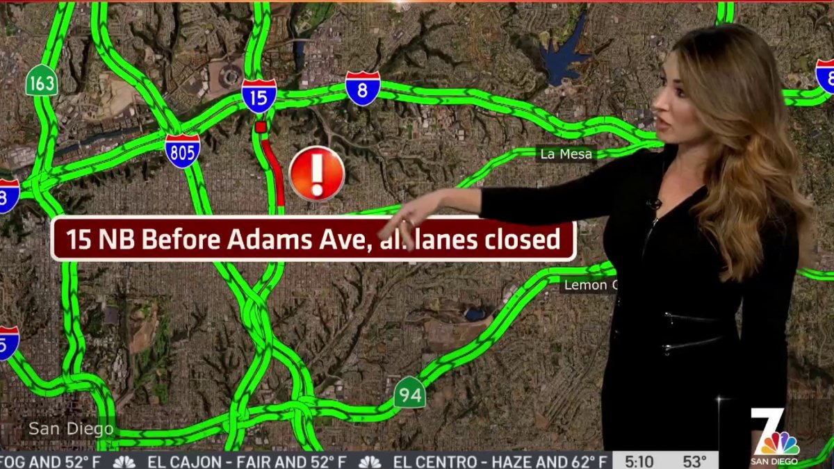 Crash Involving Big Rig Closes I-15 Near Adams Avenue – NBC 7 San Diego