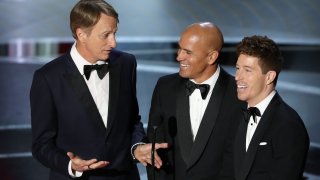 Tony Hawk (left), Kelly Slater and Shaun White