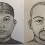Sketches of suspects in separate child annoyance investigations from From February in Spring Valley.