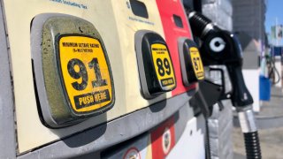 An up-close look at gasoline octanes at a gas station in San Diego, taken on Saturday, March 26, 2022.