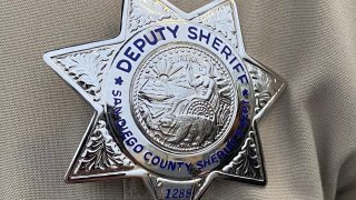 An up-close look at a San Diego County Sheriff's Department (SDSO) badge, as worn by a sheriff's deputy on Friday, March 25, 2022.