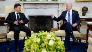 President Joe Biden meets with Ukrainian President Volodymyr Zelenskyy in the Oval Office of the White House, Wednesday, Sept. 1, 2021, in Washington.