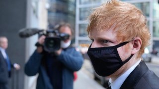 FILE - Musician Ed Sheeran arrives at the Rolls Building, High Court in central London, on March 15, 2022. Grammy Award-winning songwriter Ed Sheeran has won Wednesday, April 6, 2022, a U.K. copyright battle over the 2017 hit “Shape of You.’’
