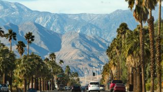 A scenic road in Palm Springs, California.