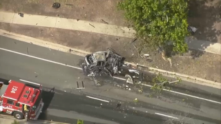The scene of a deadly crash on Del Mar Heights Road on May 24, 2022.