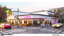 The conceptual exterior rendering of Roscoe's House of Chicken and Waffles San Diego location.