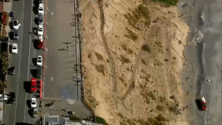 A section of bluff at Beacon's beach in Encinitas where a collapse was reported.
